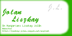 jolan liszkay business card